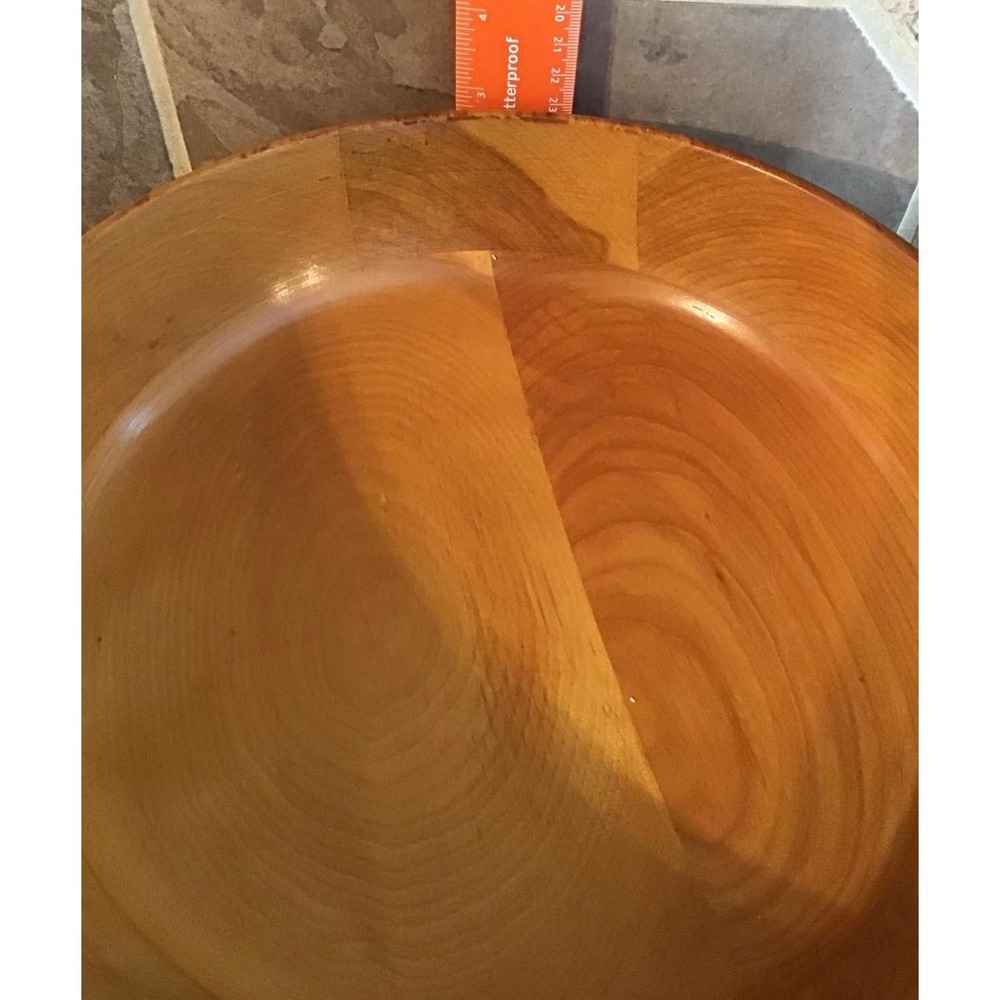 Vintage Wolverine Grand Rapids Wood Salad Bowl Set 7pc Cottagecore Farmhouse MCM - Picture 13 of 16